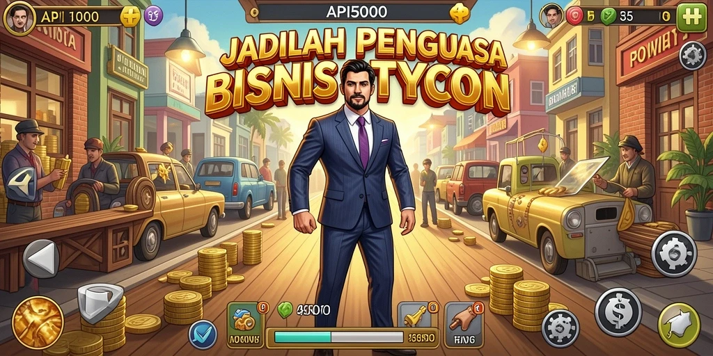 Tampilan menarik dari gameplay API5000 dalam membangun bisnis Tycoon.