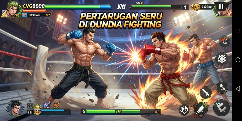 Screenshot gameplay CVG8888 menampilkan aksi pertarungan yang seru.
