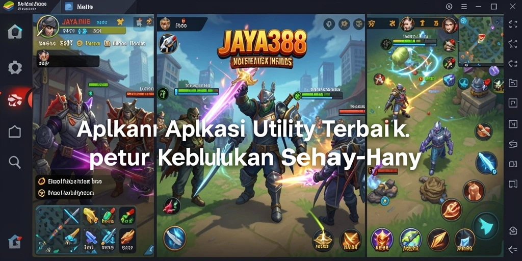 Screenshot utama JAYA388 yang menampilkan antarmuka aplikasi Utility.