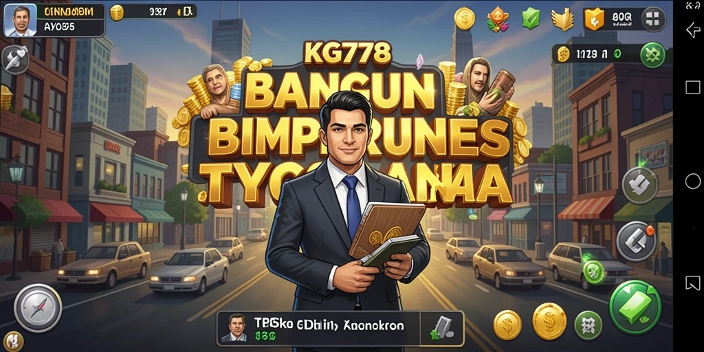 Tampilan gameplay menakjubkan dari KG778 yang menunjukkan manajemen bisnis.