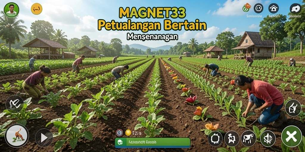 Tampilan menarik dari gameplay <strong>MAGNET33</strong> yang penuh warna dan aktivitas bertani.