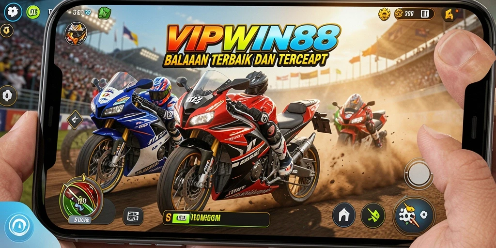 Gameplay balapan motor yang seru dan mendebarkan.