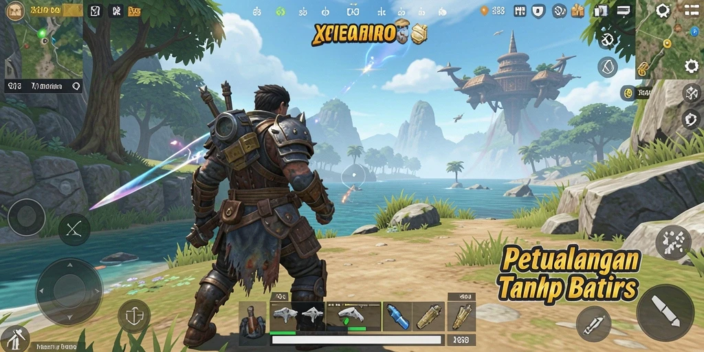 Screenshot gameplay X88 yang menampilkan luasnya dunia yang bisa dieksplorasi.